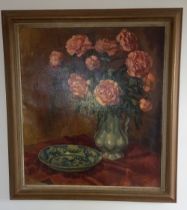 Dutch School oil painting, still life, signed Kappers and dated '43. Measuring 100 x 90cm inc frame.