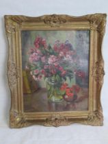 Dutch School oil painting, still life of flowers, signed Kappers and dated '43.