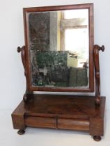 An early 20thC dressing table mirror having jewellery drawers under, approx 43cm wide.