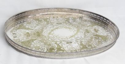 A large and impressive silver plated butlers tray by Viners of Sheffield, 55cm wide.