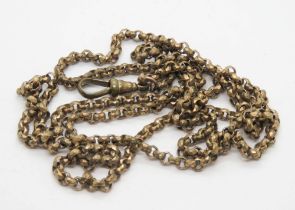 An antique pinchbeck guard watch chain with dog clasp, 34.4g.