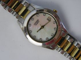 A ladies Citizen wrist watch having mother of pearl dial.
