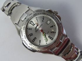 A stainless steel Slazenger wrist watch with original watch having luminous hands and date aperture,