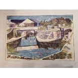 SIX 20th/21st C. WORKS BY DIFFERENT HANDS INCLUDES COLOUR PRINT. LOCK GATES RICKMANSWORTH BY JANE