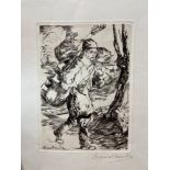 MAXWELL STEWART SIMPSON (1896-1984) ARR. PENCIL SIGNED ETCHING PORTRAIT OF A GIRL 27 X 20cms