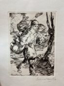 MAXWELL STEWART SIMPSON (1896-1984) ARR. PENCIL SIGNED ETCHING PORTRAIT OF A GIRL 27 X 20cms