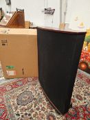 A PAIR OF QUAD ESL 63 ELECTROSTATIC SPEAKERS AND MATCHING SATNDS (C/W ORIGINAL BOXES)