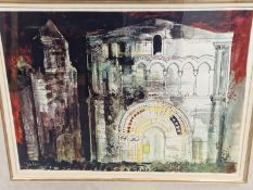 JOHN PIPER (1903-92), ARR. ST SIMON DE PELOVAILLE, CHARENTE, A SCREEN PRINT, LIMITED EDITION NUMBE
