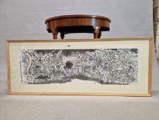 XIE JIANG-HAO, LAKE OF BIRDS PARADISE, WATERCOLOUR, INSCRIBED AND WITH SEAL MARK. 33 x 111cms.