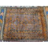 TWO TRIBAL BELOUCH RUGS, LARGEST 158 x 82cms (2)