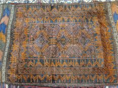 TWO TRIBAL BELOUCH RUGS, LARGEST 158 x 82cms (2)
