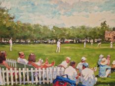 AFTER JOHN HASKINS, THE CRICKET MATCH, PRINT ON CANVAS,