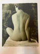 KUNDOS ? 20th CENTURY SCHOOL TWO PENCIL SIGNED IMAGES OF NUDES. SHEET SIZE OF LARGEST 49 x 37cms.