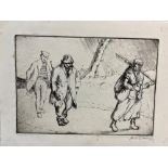 RICHARD FOZARD (1925 - 2000 ) ARR. PIAZZA ANITCOLE PENCIL SIGNED SOFT GROUND ETCHING 35 x 42cms