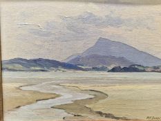 ANNE PRIMROSE JURY (1907-95), ARR. THE BEACH STREAM DOWNINGS, DONNEGAL, OIL ON BOARD, SIGNED LOWER