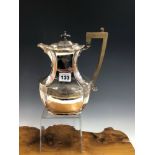 A SILVER COFFEE POT BY JAMES DIXON AND SONS, SHEFFIELD 1904, THE LOWER TERMINAL OF THE HANDLE