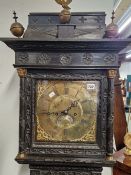 A GEORGE III OAK LONG CASED CLOCK BY JAMES ROPER, SHEPTON MALLETT, THE SQUARE BRASS DIAL WITH