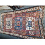 AN ANTIQUE CAUCASION KAZAK RUG. 213 x 124cms