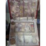 BRITISH AND OTHER COINS, COMMEMORATIVE MEDALLIONS AND PAPER MONEY, TO INCLUDE SILVER CROWNS, AN
