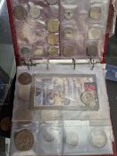 BRITISH AND OTHER COINS, COMMEMORATIVE MEDALLIONS AND PAPER MONEY, TO INCLUDE SILVER CROWNS, AN