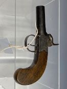 A 19TH CENTURY PERCUSSION POCKET PISTOL SIGNED ASHBY. ( THERE ARE NO UK RESTRICTIONS ON THE PURCHASE