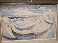 THEODORE HANCOCK (1923-89), ARR. THROUGH SAND DUNES TO THE SEA, WATERCOLOUR, SIGNED LOWER RIGHT