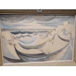 THEODORE HANCOCK (1923-89), ARR. THROUGH SAND DUNES TO THE SEA, WATERCOLOUR, SIGNED LOWER RIGHT