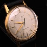 AN 18ct HALLMARKED GOLD J.W.BENSON LONDON, MANUAL WOUND WRIST WATCH, DATED 1955, LONDON, SIGNED W.