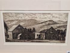 LUIGI LUCIONI (1900 - 1988 ) ARR. SUMMER SHADOWS PENCIL SIGNED ETCHING 17 x 33cms TOGETHER WITH AN