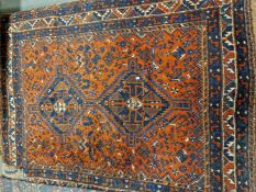A PERSIAN SHIRAZ DESIGN RUG 214 x 165cms