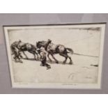E. BLAMPIED ( 1886 - 1966 ) ARR. THE HORSEMAN, PENCIL SIGNED LIMITED EDITION ETCHING 22 x 28 cm,
