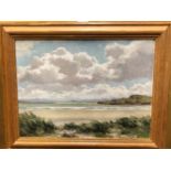FRANK EGGINTON (1908-90), ARR. A BEACH SCENE, OIL ON BOARD, SIGNED LOWER LEFT. 29 x 39.5cms.