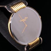 A CHRISTIAN DIOR PARIS BAGHEERA, BLACK MOON DRESS WATCH. REFERENCE 47 15 03-2, 117217 COMPLETE
