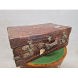 A CROCODILE SUITCASE WITH INTERIOR TRAY. W 70 x D 42 x H 26cms.