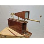 A W & S JONES MAHOGANY LUCERNAL MICROSCOPE WITH THEIR 1824 INVOICE AND HAND WRITTEN LIST OF OPAKE (