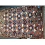 AN AFGHAN ERSARI DESIGN RUG 183 x 125cms