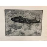 GEOFFREY WATSON (1894 - 1979) ARR. A PENCIL SIGNED ETCHING OF A FIGHTER PLANE " A FAIREY BATTLE"