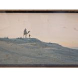 AUGUSTUS OSBORNE LAMPLOUGH (1877-1930), ARR. A CAMEL RIDER ACCOMPANIED BY A MAN ON FOOT AT DAWN,