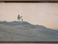AUGUSTUS OSBORNE LAMPLOUGH (1877-1930), ARR. A CAMEL RIDER ACCOMPANIED BY A MAN ON FOOT AT DAWN,