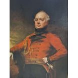 19th C. SCHOOL, A PORTRAIT OF MAJOR GENERAL BROUGHTON, OIL ON CANVAS. 121 x 96cms.
