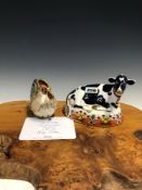 A 2002 CROWN DERBY FARMYARD COCKEREL, 201/5000 WITH CERTIFICATE TOGETHER WITH A 2001 CROWN DERBY