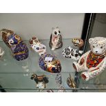A GROUP OF ROYAL CROWN DERBY PAPERWEIGHT FIGURES TO INCLUDE, POLAR BEAR, ZEBRA, ELEPHANT, TEDDY