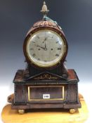 AN EARLY 19th C. MANTEL CLOCK BY SAMUEL ALLPORT, BIRMINGHAM, THE MOVEMENT STRIKING AND REPEATING