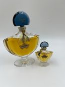 A GUERLAIN SHALIMAR PARIS FACTICE DUMMY PERFUME, TOGETHER WITH A SMALLER 7.5ML BOTTLE (2)