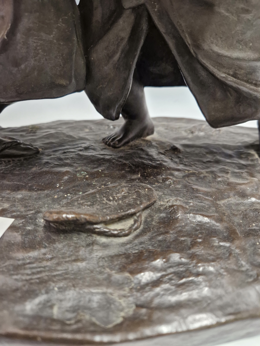 IZUMI SEIJO (1865-1937), A BRONZE OF TWO YOUNG BOYS WRESTLING, SEIJO SEAL MARK ON THE BASE. H - Image 21 of 23