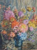 AMY MILLER-WATT (1900-1956), ARR. A STILL LIFE OF A VASE OF FLOWERS, OIL ON CANVAS, SIGNED LOWER