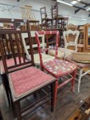 VARIOUS ANTIQUE AND LATER SIDE CHAIRS.