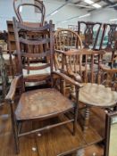 5 VARIOUS VINTAGE DINING CHAIRS.