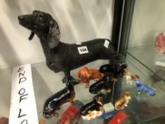 TEN DACHSHUND FIGURES BY BESWICK AND OTHERS
