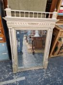 A PAINTED FRENCH WALL MIRROR.